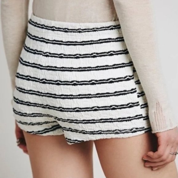 Free People White/Blue Striped Shorts - Picture 3 of 5